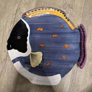 10" Coral Fish Dinner Plate by Studio Nova Ocean Island‎ Reef Nautical Vintage